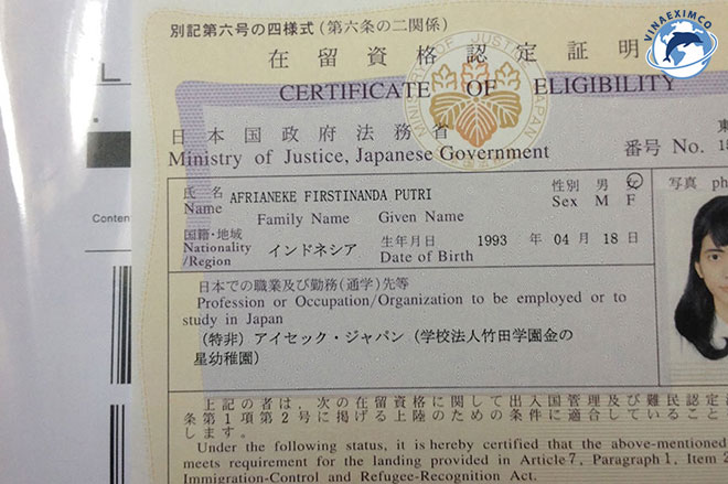 giấy chứng nhận cư trú tại Nhật Bản